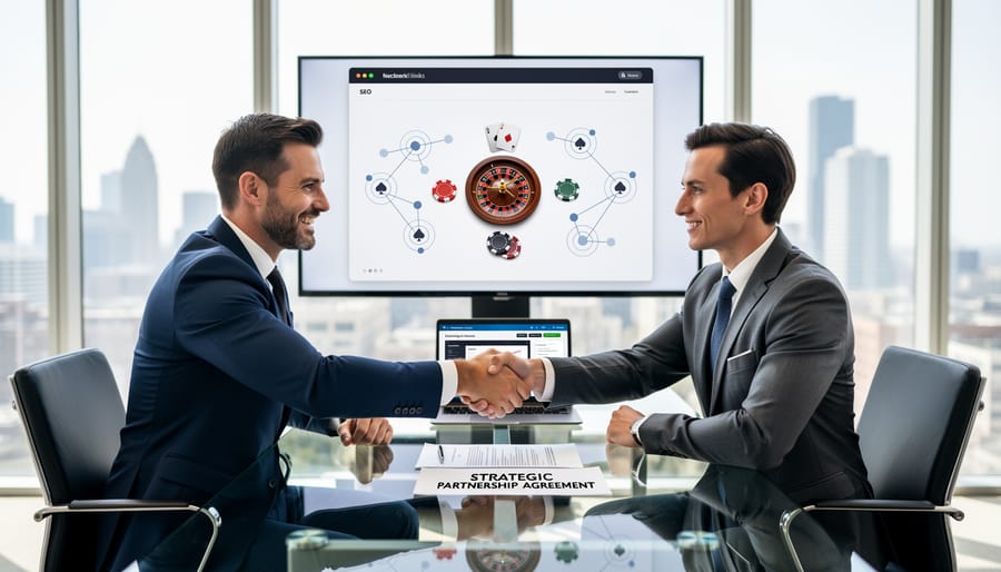 Professional handshake representing business partnership and collaboration